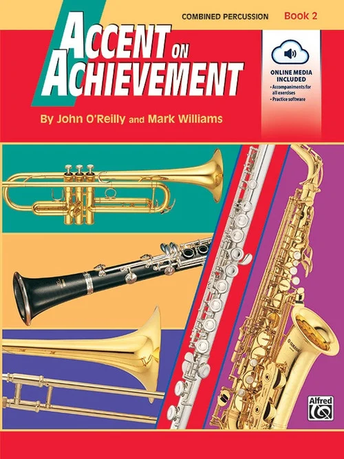 Accent on Achievement - Book 2 | Combined Percussion---S.D., B.D., Access., Timp. & Mallet Percussion | with Online Audio/Software