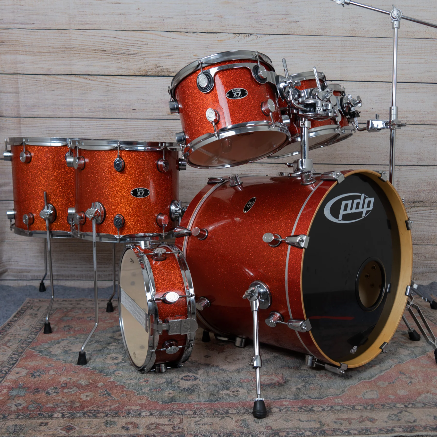 PDP X7 7pc Drum Kit - Orange Sparkle