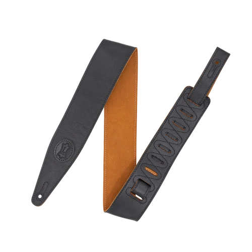 LEVY'S Stratus Garment Leather Gtr Strap - Black w/ Honey Suede - 2.5" Wide