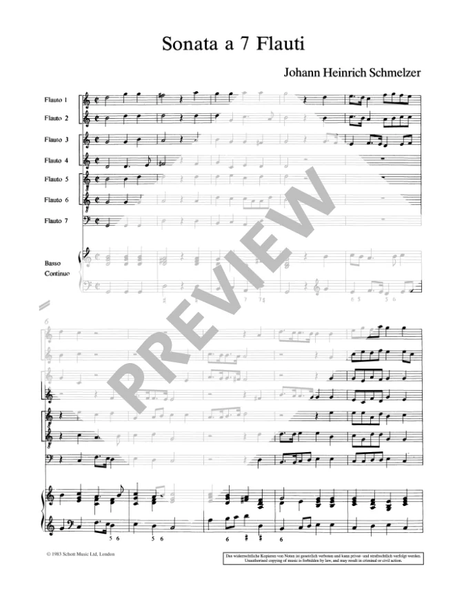 Schmelzer: Sonata for 7 Recorders and Continuo
