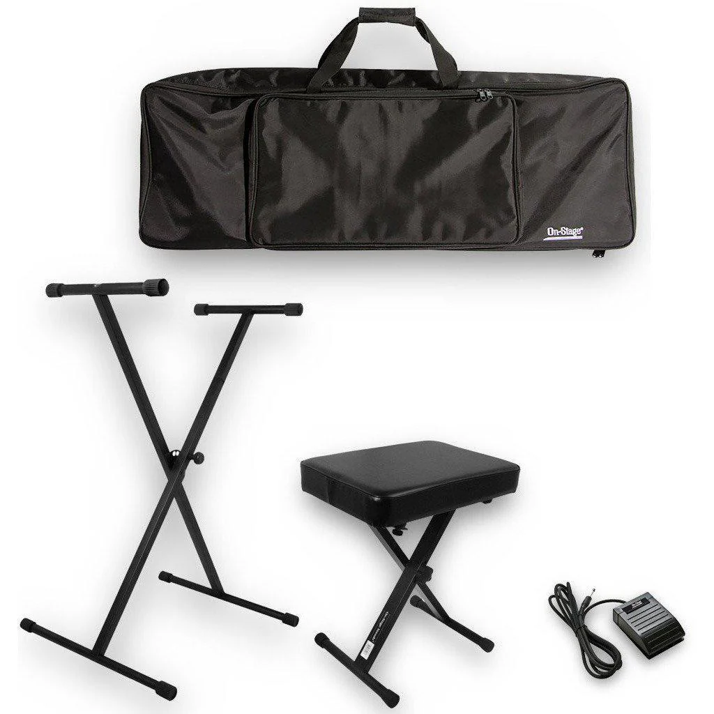 On-Stage KPK1061 Keyboard Bundle With Bag, Stand, Bench, and Pedal